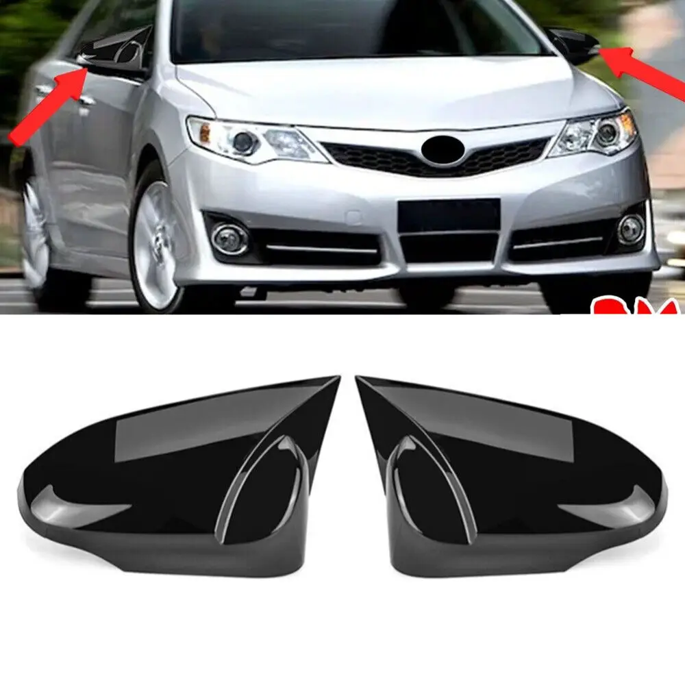 

Rearview Side Mirror Cover Wing Cap Sticker Exterior Door Rear View Case Trim Carbon Fiber Look Black For Toyota Camry 2012-2017