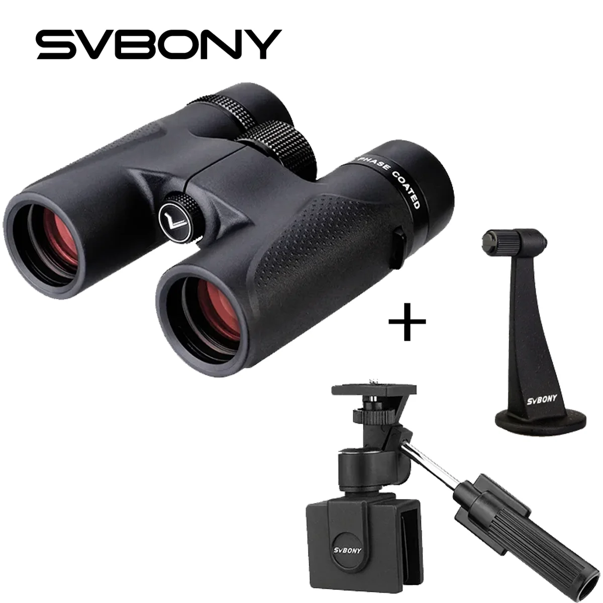 

SVBONY SV202 Binoculars ED Extra-Low Dispersion+binocular Tripod Mount Adapter+ SV126 Telescope Mount Folder for Bird Watching