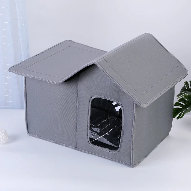 

Home dog house outdoor stray cat house not easy to collapse warm windproof convenient for storage removable and washable