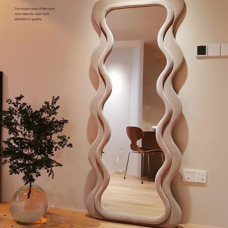 Irregular Big Makeup Mirror Nordic Free Shipping Aesthetic Living Room Korean Standing Mirror Full Length Espejo Bedroom Decor - Image 2