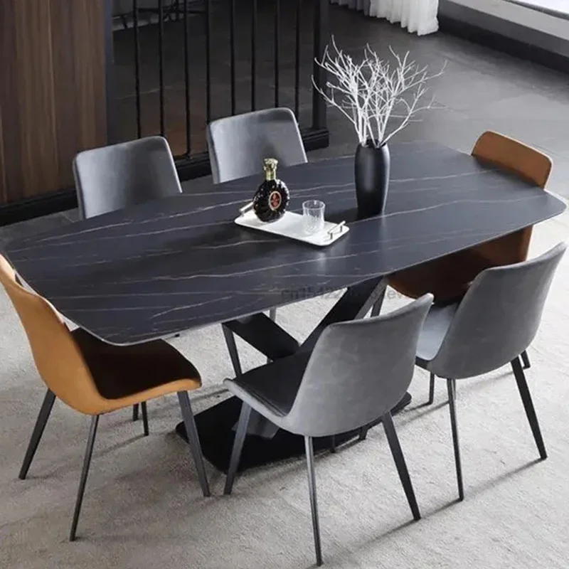 Minimalist Italian Dining Tables Matte Slate Small Apartment Dining Tables Household Luxury Mesa De Jantar French Furniture