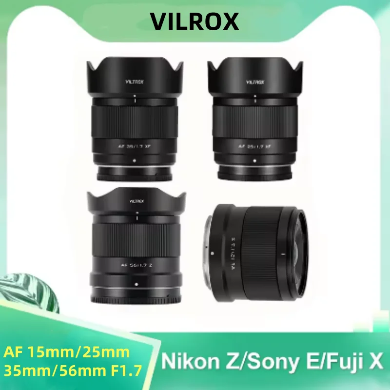 عدسات Viltrox 15 مم 25 مم 35 مم 56 مم للصورة التلقائية لكاميرا Fujifilm Xf Sony E Nikon Z Mount