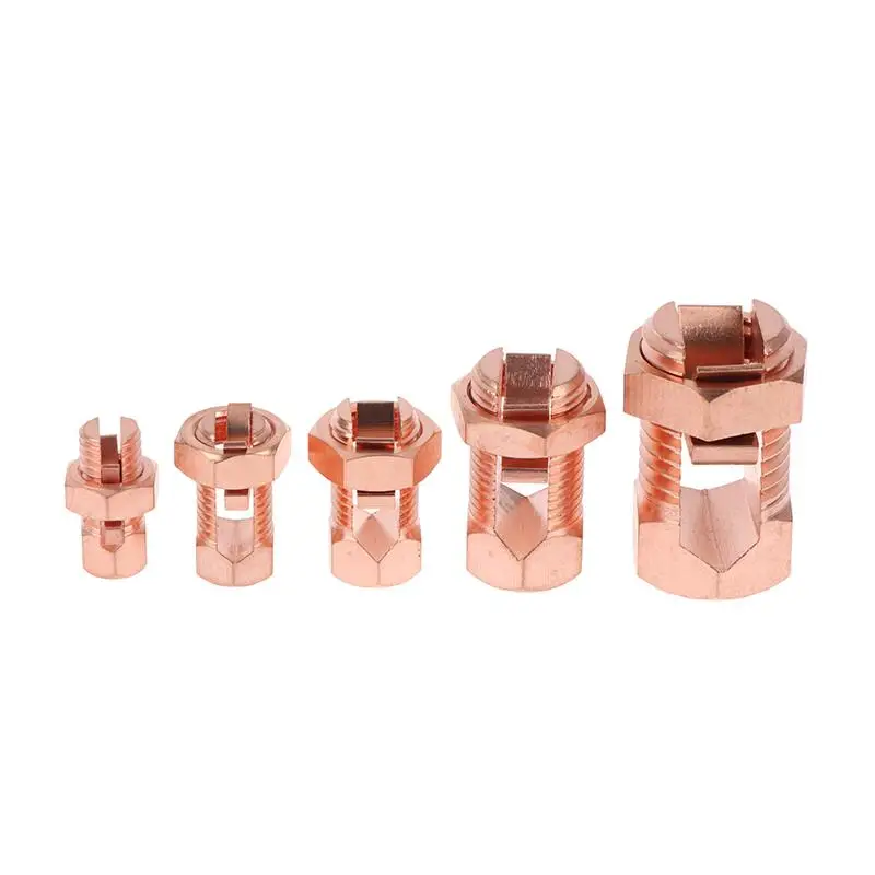 【K】New TJ Series T/J-10/16/25/35 T/J-50-70 Split Bolt Connector Sturdy Durable Copper Bolt Clamp Split Bolt
