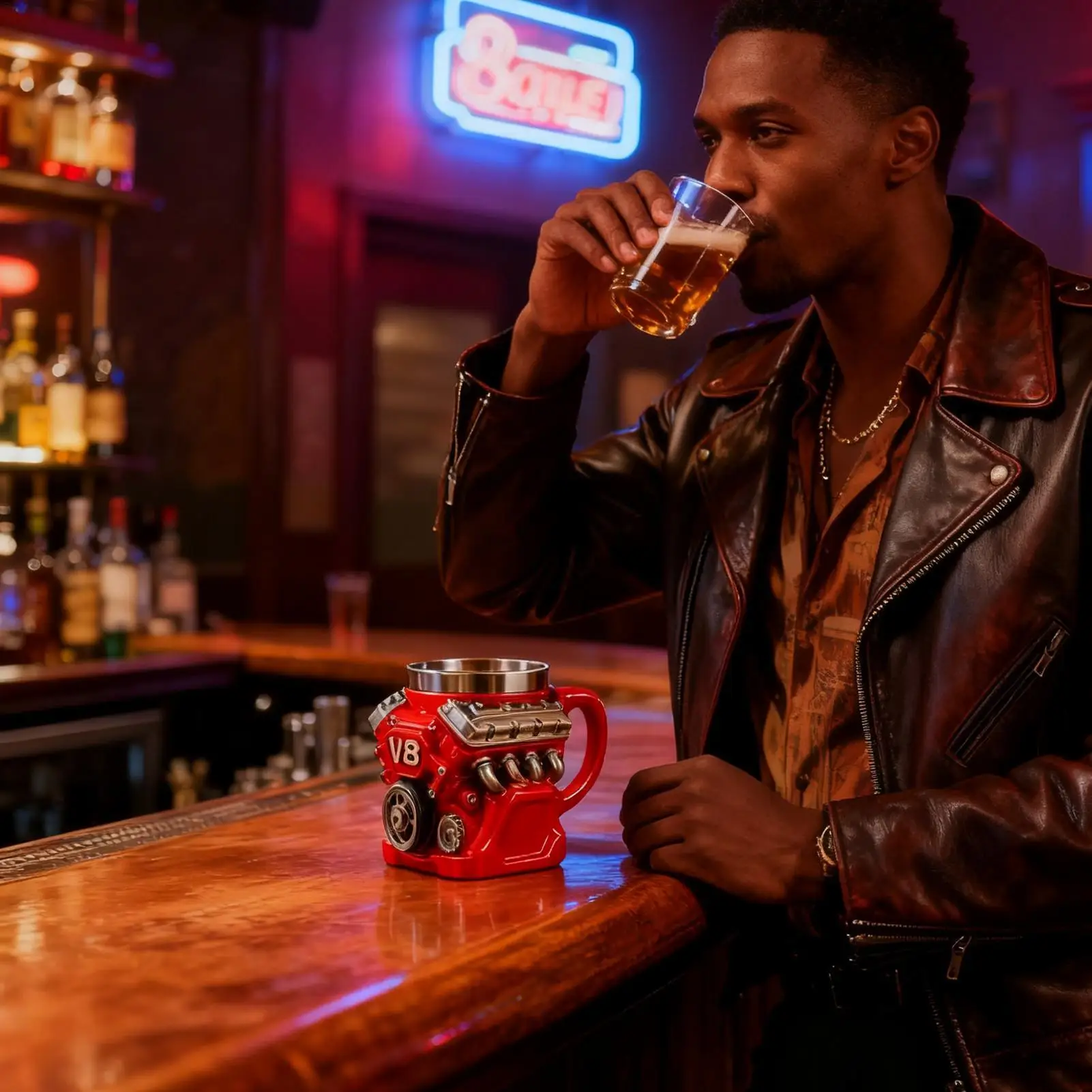 

Кружка с двигателем V8, кружка в стиле ретро, чашка для молока для взрослых мужчин, любителей автомобилей, механика, дома, кухни, офиса, кофе