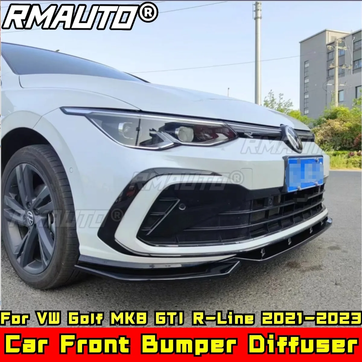 

Комплект R-Line для Golf MK8 GTI, передний бампер, губа, глянцевый черный бампер, защита для VW Golf MK8 GTI R-Line 2021-2023, автомобильные аксессуары