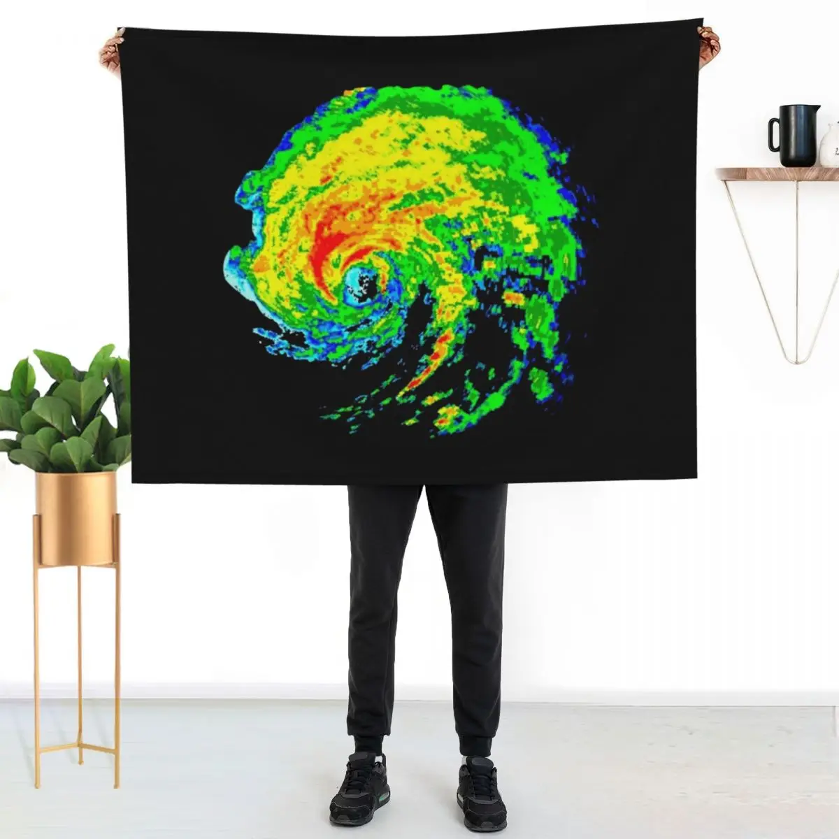 Meteorologist Storm Hunter Meteorology Student Weather Radar Image Throw Blanket Bed covers Hairy valentine gift ideas Blankets