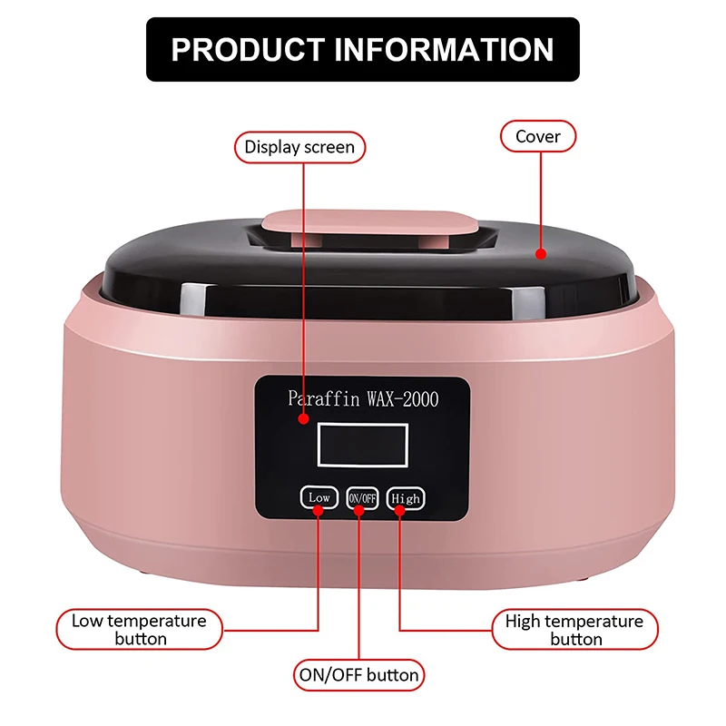 شمع البارافين سعة 2L مربع الشمع آلة إزالة الشعر آلة الشمع البارافين الشمع العلاج ترطيب الحرارة العلاج
