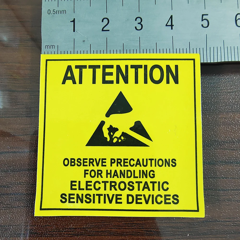 100 stücke Vorsicht statisch empfindliche Geräte Elektronik produkte Sicherheits warnschild statisch freier Workstation-Erinnerungs aufkleber – Detail 3