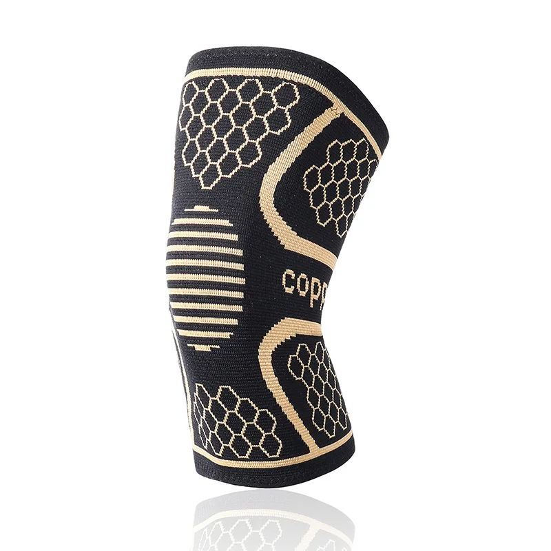 Sports copper nylon knee pads silicone double corrugated breathable knitted knee badminton running fitness copper fiber knee pad