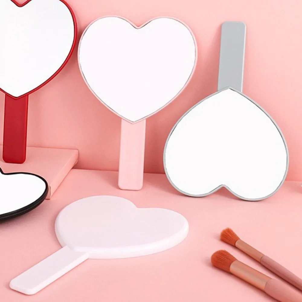 Hand Mirror Little Bear Eyelash Heart-shaped Mirror Love Handheld Cosmetic Mirror Portable Vanity Mirror Dressing Mirror Girl