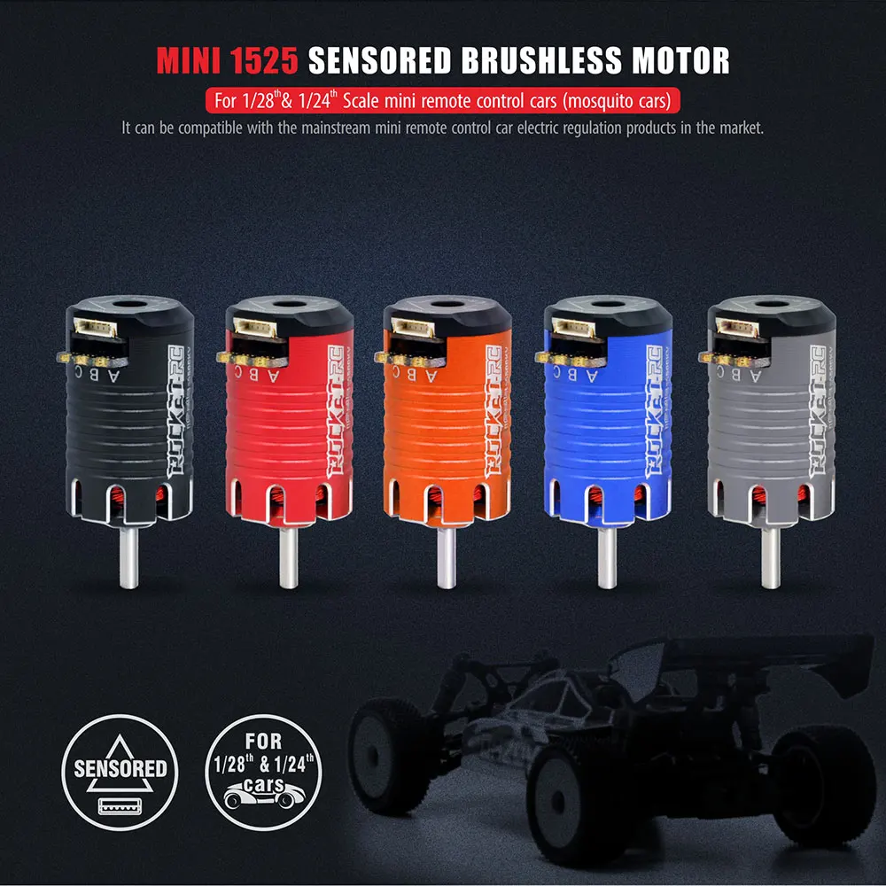 Rocket RC MINI 1525 Sensored Brushless Motor 13.5T 17.5T 21.5T  for 1/28 1/24 RC Car Kyosho Mr03 Pro Mini-Z Mosquito Cars