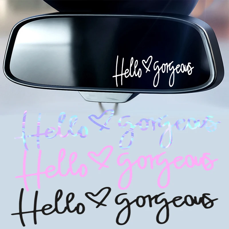 

Великолепные автомобильные наклейки Hello, стикер на зеркало заднего вида, автомобильный мотоциклетный шлем, украшение для дома, наклейка-справочник, автомобильные аксессуары