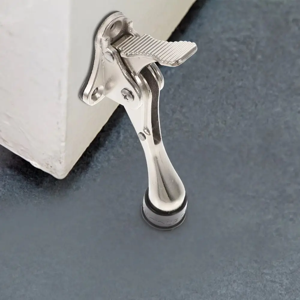 

Heavy Duty Zinc Alloy Door Stopper Easy Install Adjustable Foot-Operated Door Stopper Collision Avoidance Durable