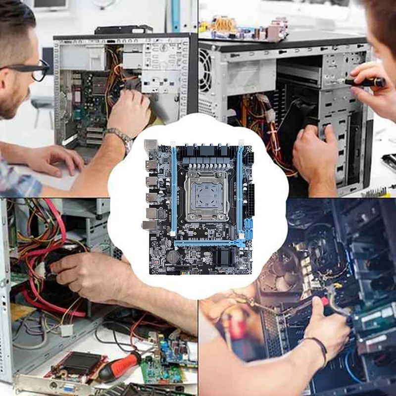 X79 Motherboard V389+Switch Cable M.2 NVME LGA2011 DDR3 Support E5 2630 2660 2650V2 CPU For CF LOL PUBG