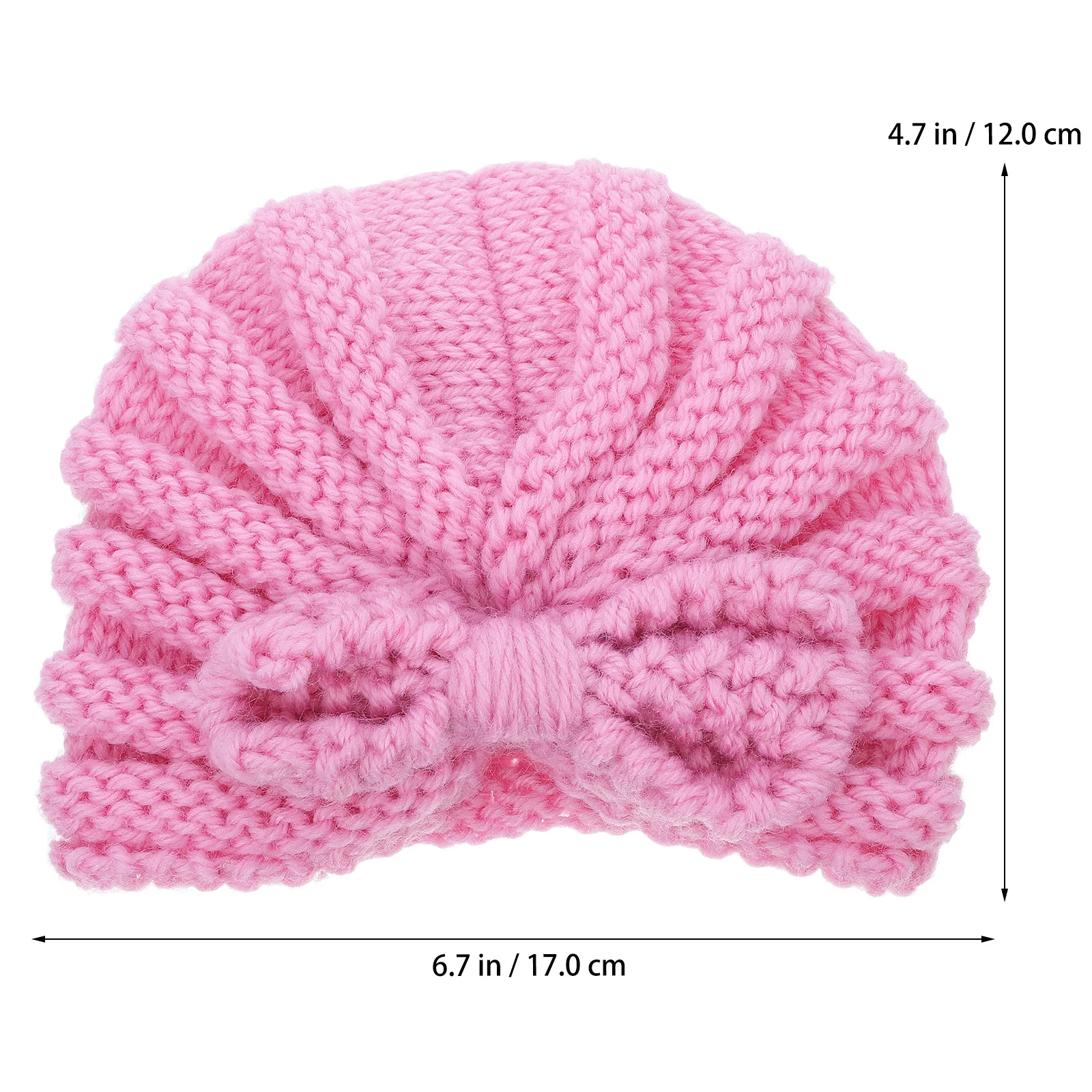 

2Pcs Baby Crochet Beanie Hat Knitted Turban Caps Toddler Warm Winter Hats Ideal Baby Photo Props Gift for Holidays