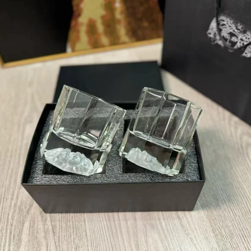 Black Gift Box Exquisite Crystal Cup Whiskey Cups Couple Home Glass Water Cup Gift Elegant and Generous Beer Cup Water Bottle