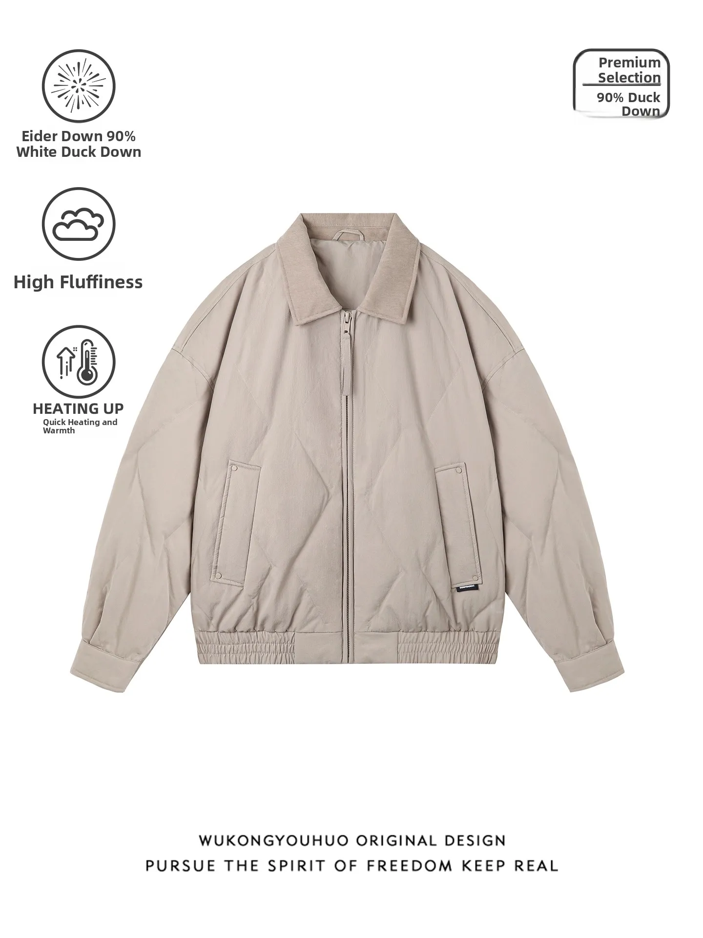 

Мужская пуховая одежда Ciepth And Sle Jaet 90, белая ду-стойка, повседневная верхняя одежда, модная и универсальная, молодежная