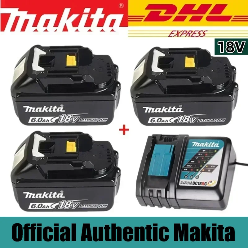 NEW 100% 6Ah ORIGINAL MAKITA 18V Battery BL1860B For Makita 18V Power Tools Rechargeable Lithium-Ion Battery Ship Immediately