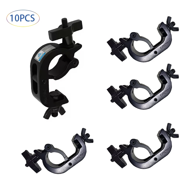 10 Packs Tube 32-35mm Load 75kg Aluminum Stage Lighting Truss Display System Accessories Coupler Pipe Truss Clamp Hook