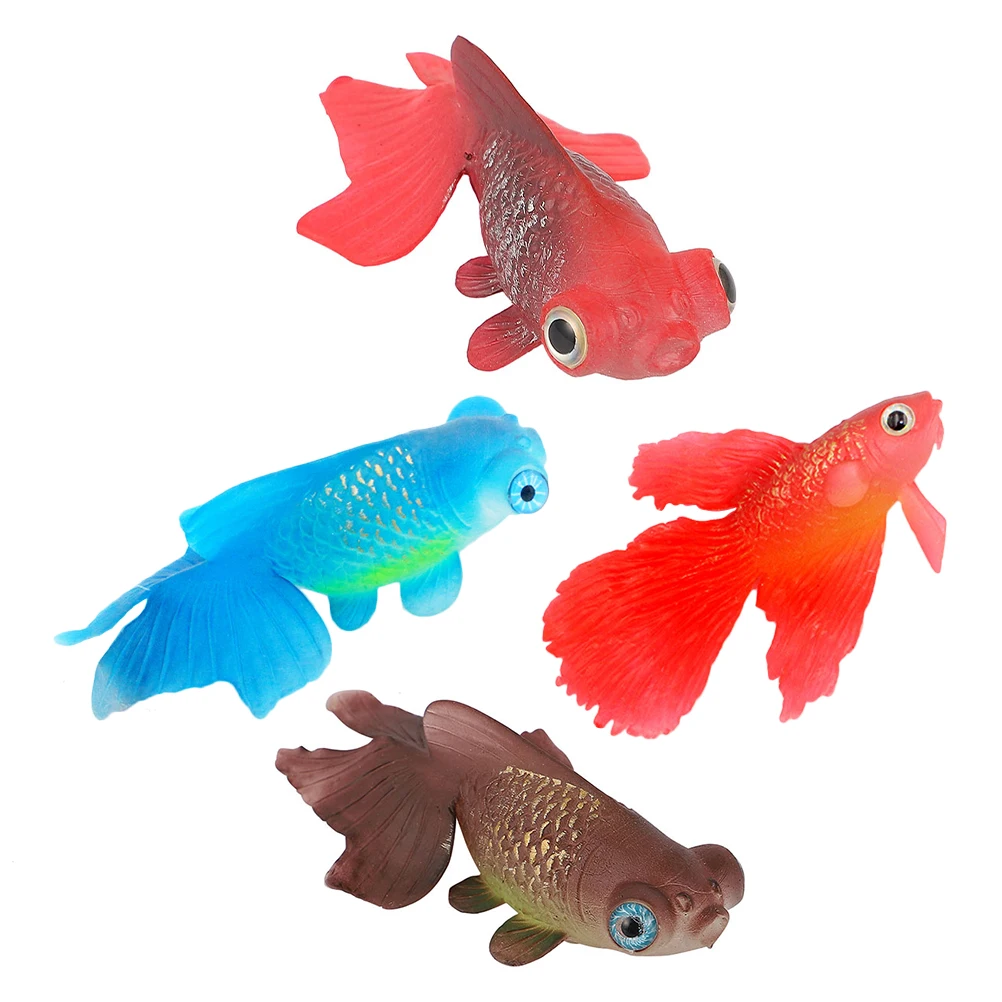 

4 Pcs Simulated Goldfish Decorations Simulation Koi Aquarium Miniature s Luminous Tank