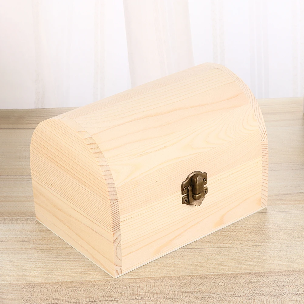 

3Pcs Unfinished Wood Boxes For Diy Crafts Small Wooden Treasure Chests With Hinged Lids