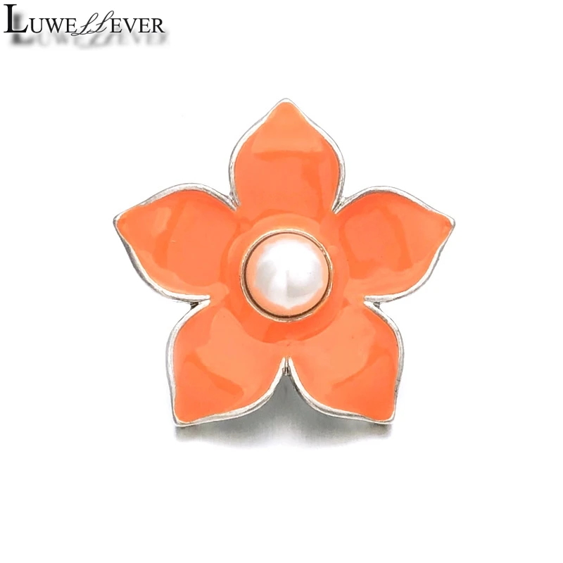 Flower Component 033 Crystal 18mm 25mm Metal Snap Button For Bracelet Necklace Interchangeable Jewelry Women Accessorie Findings