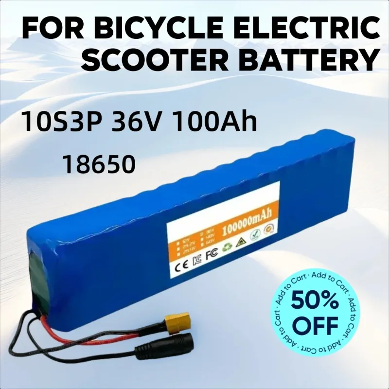 

10S3P 36V 100Ah 18650 for Bicycle Electric Scooter Vehicle BMS Rechargeable Lithium Battery Pack