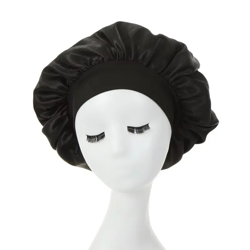 2026 Latest Women Sleep Hair Cap Silky Satin Bonnet Double Layer Adjustable Head Cover for Curly Wavy Springy Hair Styling