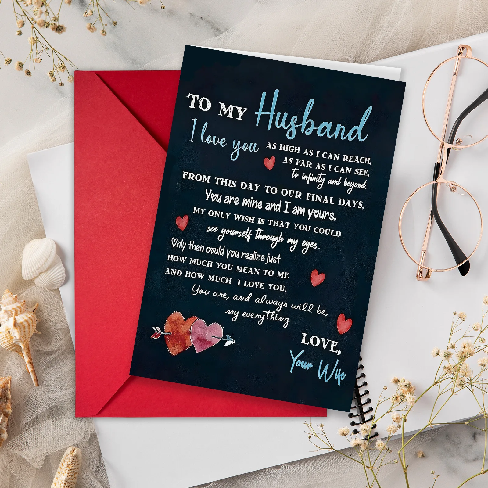 Love letter with heartfelt vows from a partner, romantic confession card, couple's love greeting card, romantic anniversary gift