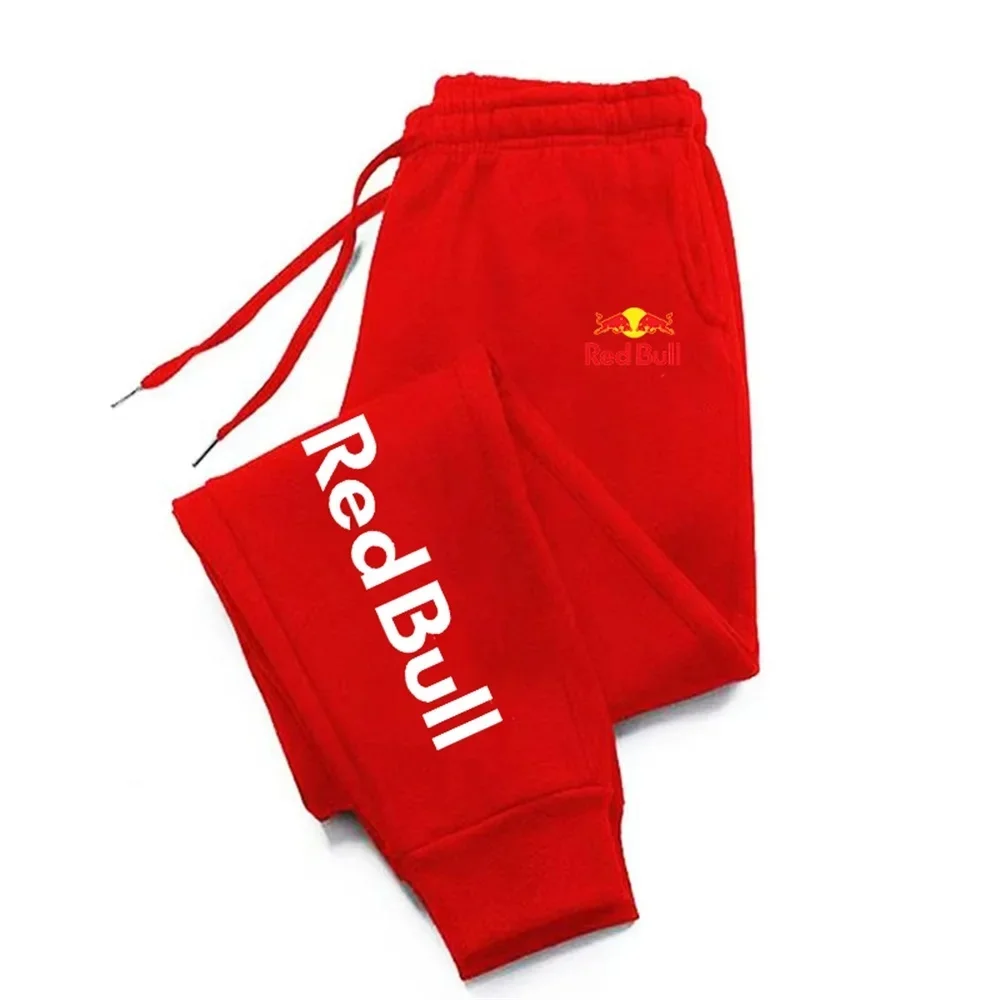 Pantaloni sportivi in cotone autunno/inverno casual e alla moda Red Bull, pantaloni da corsa e fitness da uomo, pantaloni lunghi tinta unita