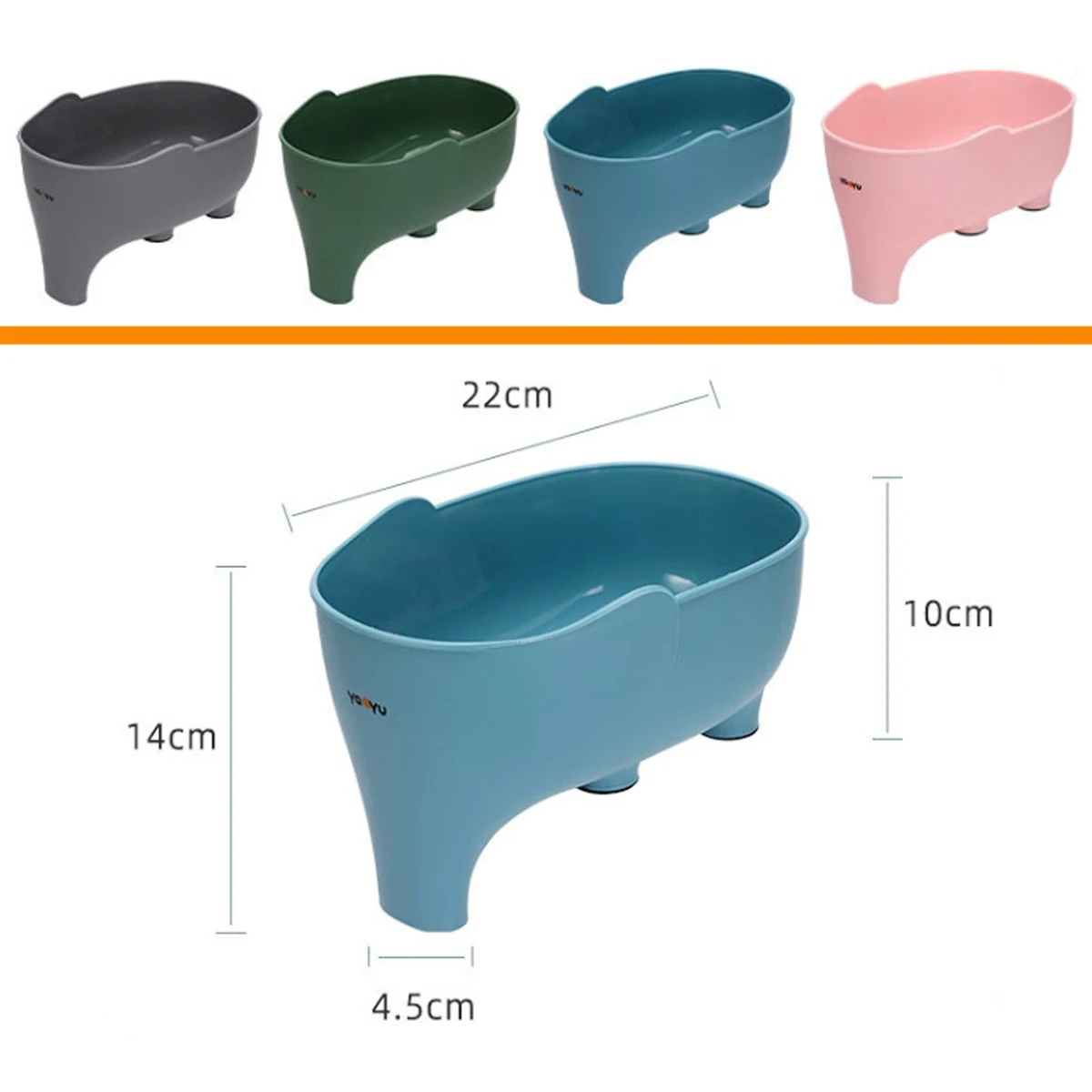 1Pc Multifunctional Drain Basket  Elephant Shape Household Kitchen Punch-Free Filter Vegetable Fruit Washing Draining Container