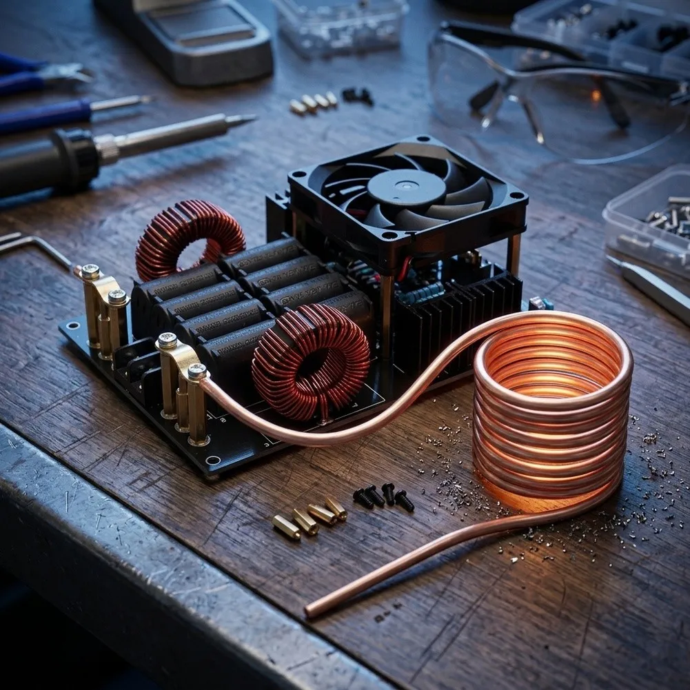 For Fafeicy Induction Heating PCB Assembly with 12V-40V Input Compatibility and Efficient Heat Dissipation via Cooling Fan