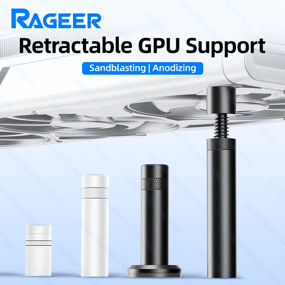 RAGEER Aluminum GPU Holder Vertical Telescopic Rotating Stand Magnetic Bracket Video Card Holder Graphics Card Bracket