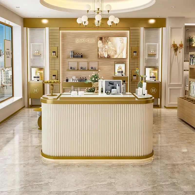 Shopping mall clothing, shoes and bags, Zhongdao cabinet display stand, cosmetics exhibition stand, multi-layer art and nail pro