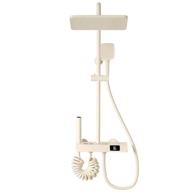 Bathroom Faucet Set with Multi-Function Buttons & Faucet Shower Head Set Thermostatic Shower Head Set Hot and Cool