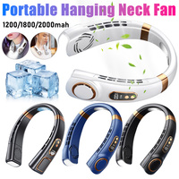 2025 Mini Hanging Neck Fan Portable Bladeless Neck Fan Air Cooler Digital Display Rechargeable Air Conditioner Neck Ventilator