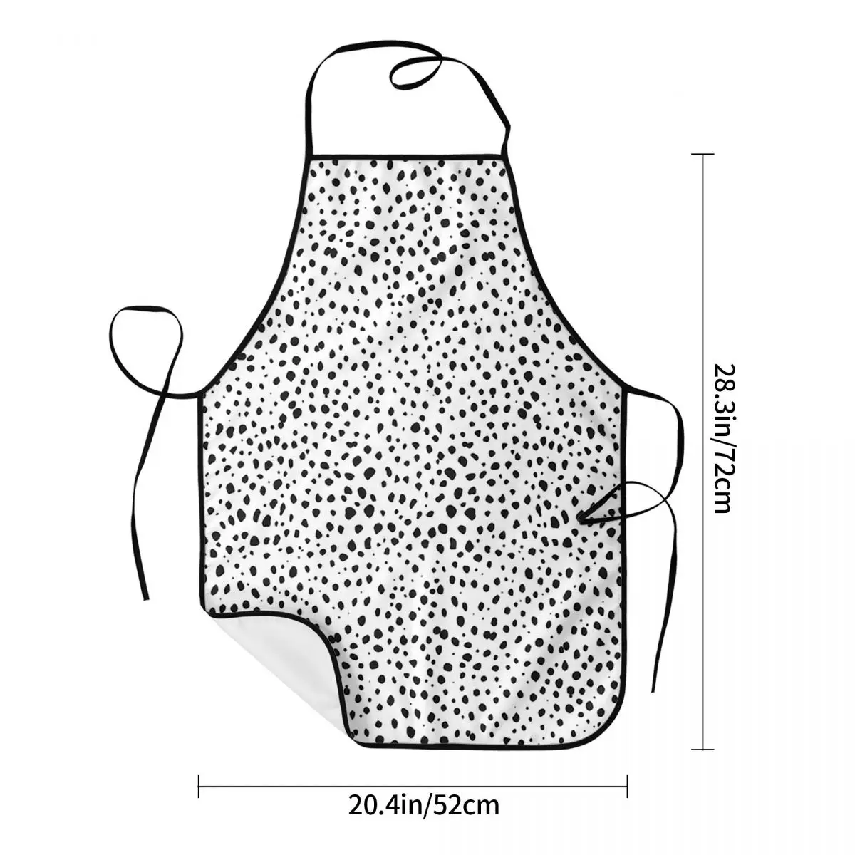 Dalmatian Spots - Black And White Polka Dots Apron Chef Cooking Cuisine Tablier Bib Kitchen Cleaning Pinafore for Women Men