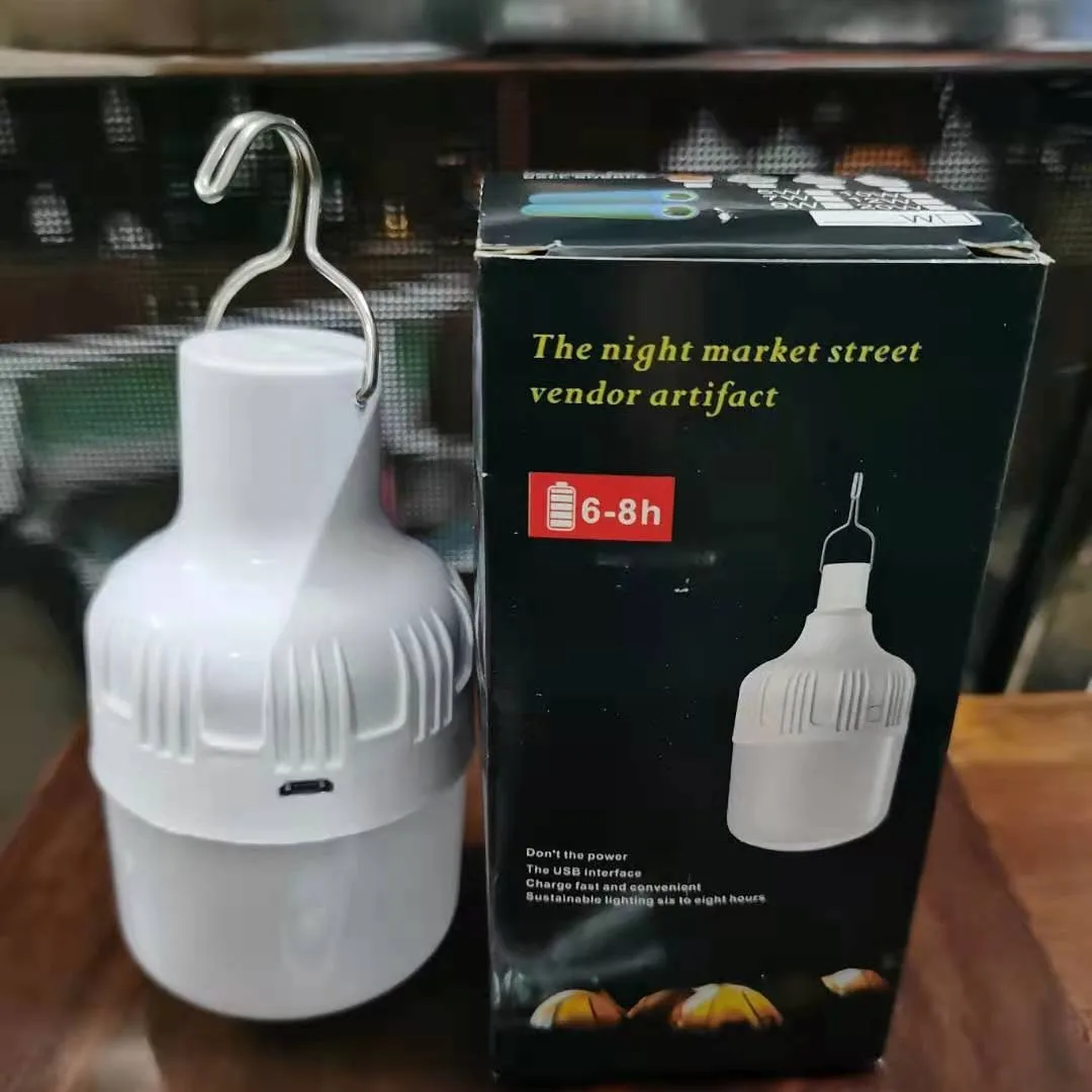 Portable Rechargeable LED Light Bulb Super Bright Emergency Lantern for Power Outage Camping Night Market Stall Tent Lighting
