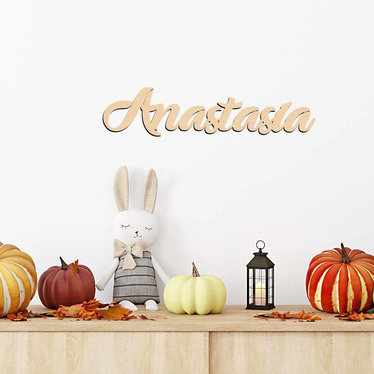 1 Stück lustiges Anastasia-Beispiel, individuelles Namens-Holztafel, lasergeschnittenes Schild, Holzdekor, unlackiertes Holz zum Malen oder Glitzer