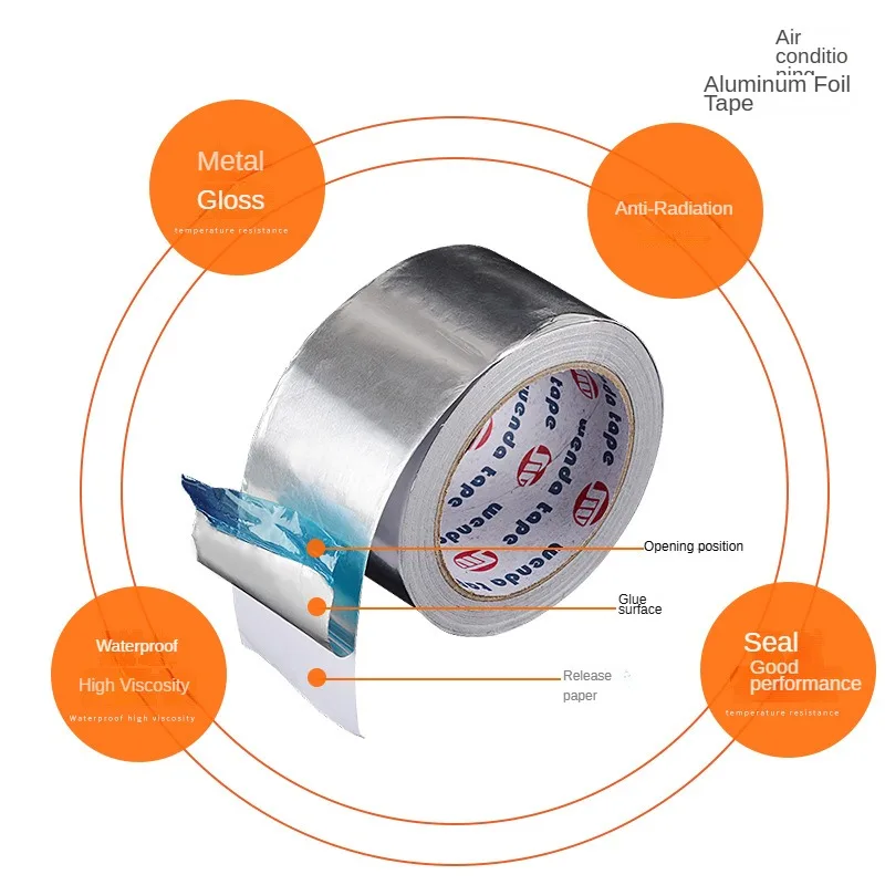 شريط رقائق الألومنيوم لمكيف الهواء مناسب لسخانات المياه وأغطية المدى وشريط عزل عالي الالتصاق