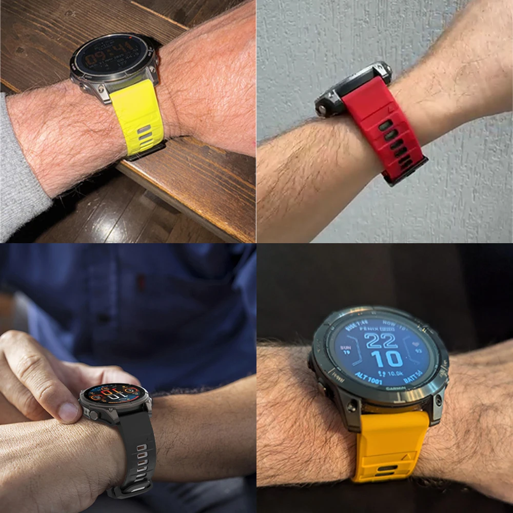 QuickFit سيليكون 22 مللي متر 26 مللي متر حزام ل Garmin Fenix8 E 6 6X Pro 7 7X 5X 5 Plus حزام الساعات Forerunner 970 955 965 Tactix 8 سوار