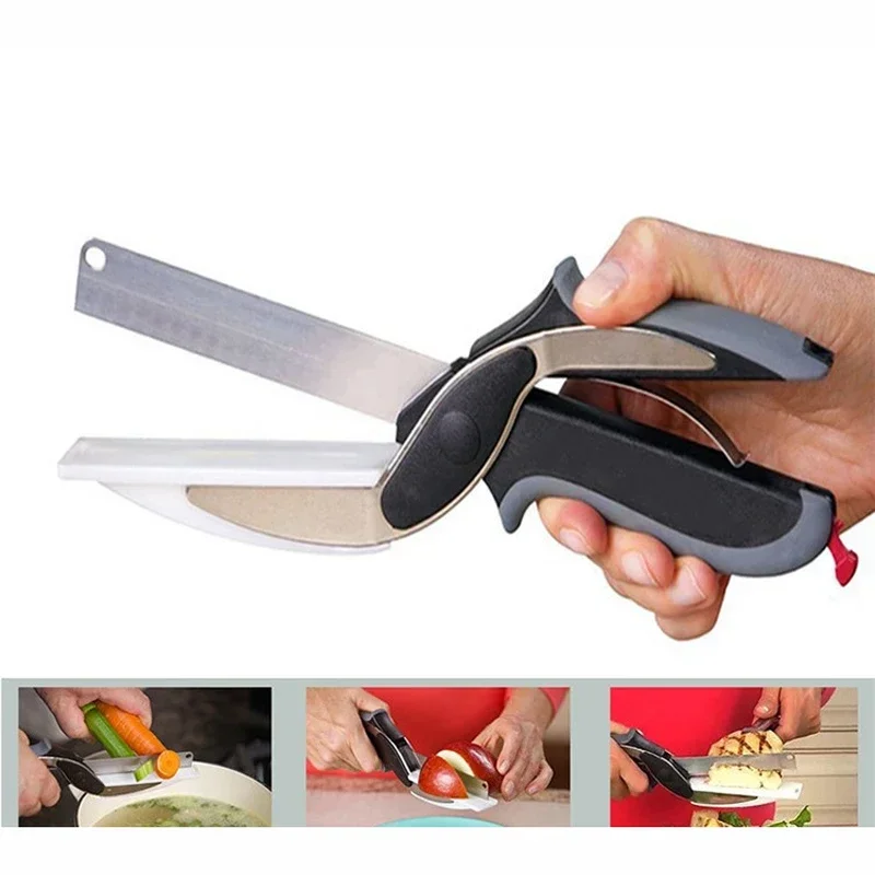 

Dobeli Separable Stainless Steel Barbecue Steak Cutting Shear Household Vegetable Scissors 2 In 1 Multi Kitchen Tool Fruit Knife