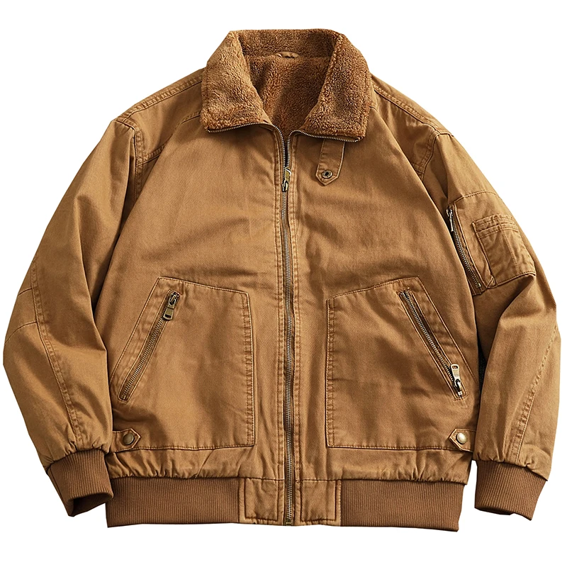 الرجال الشتاء القطن Jaet لامب الفراء طوق رحلة دافئة Jaet المقاومة الباردة عمال معطف القطن عادية Faion الحضرية Sle