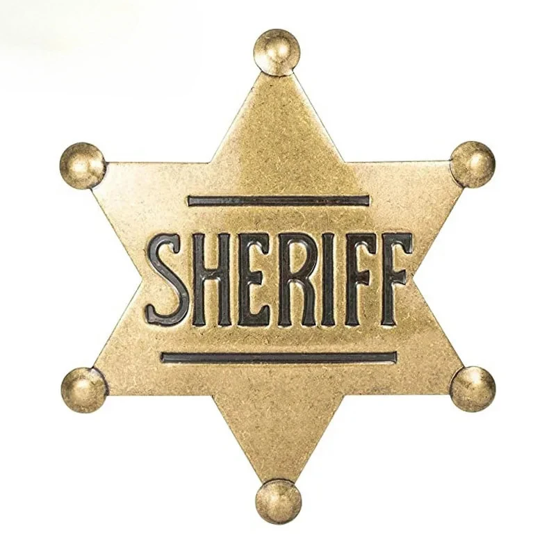 Star Sheriff Deputy Badges,Metal Sheriff Brooch for Kids Adults Cowboy Party Decor Favors Supplies,School Carnival Prizes Gift
