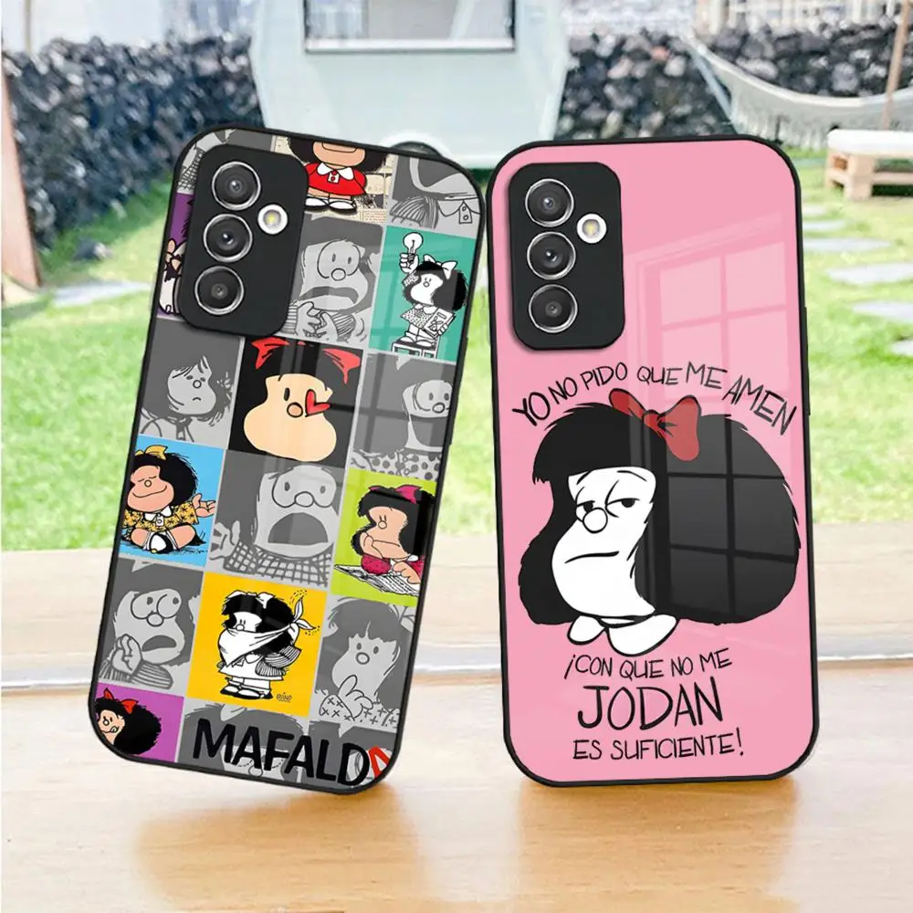 Comics Mafaldas Phone Case for Samsung S24 Ultra S23 S22 S20 Fe S21 Plus Galaxy A54 A34 A24 A53 M54 Note 20 Back Cover