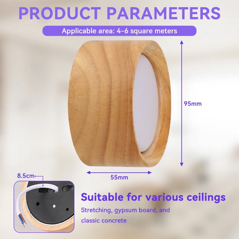 GX53 النازل مصباح السقف الخشبي 220 فولت مصابيح ديكور داخلي إضاءة الغرفة غرفة المعيشة الممر LED أسفل أضواء لغرفة نوم الشارع