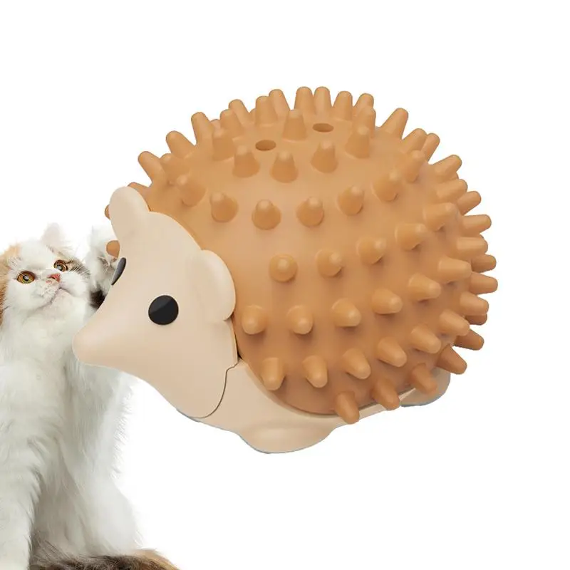 Hedgehog Shaped Cat Face Scratcher Clean Mouth Promote Digestion Lick Biting Chew Treat Cat and Kitten Toys Cat Rubbing Post