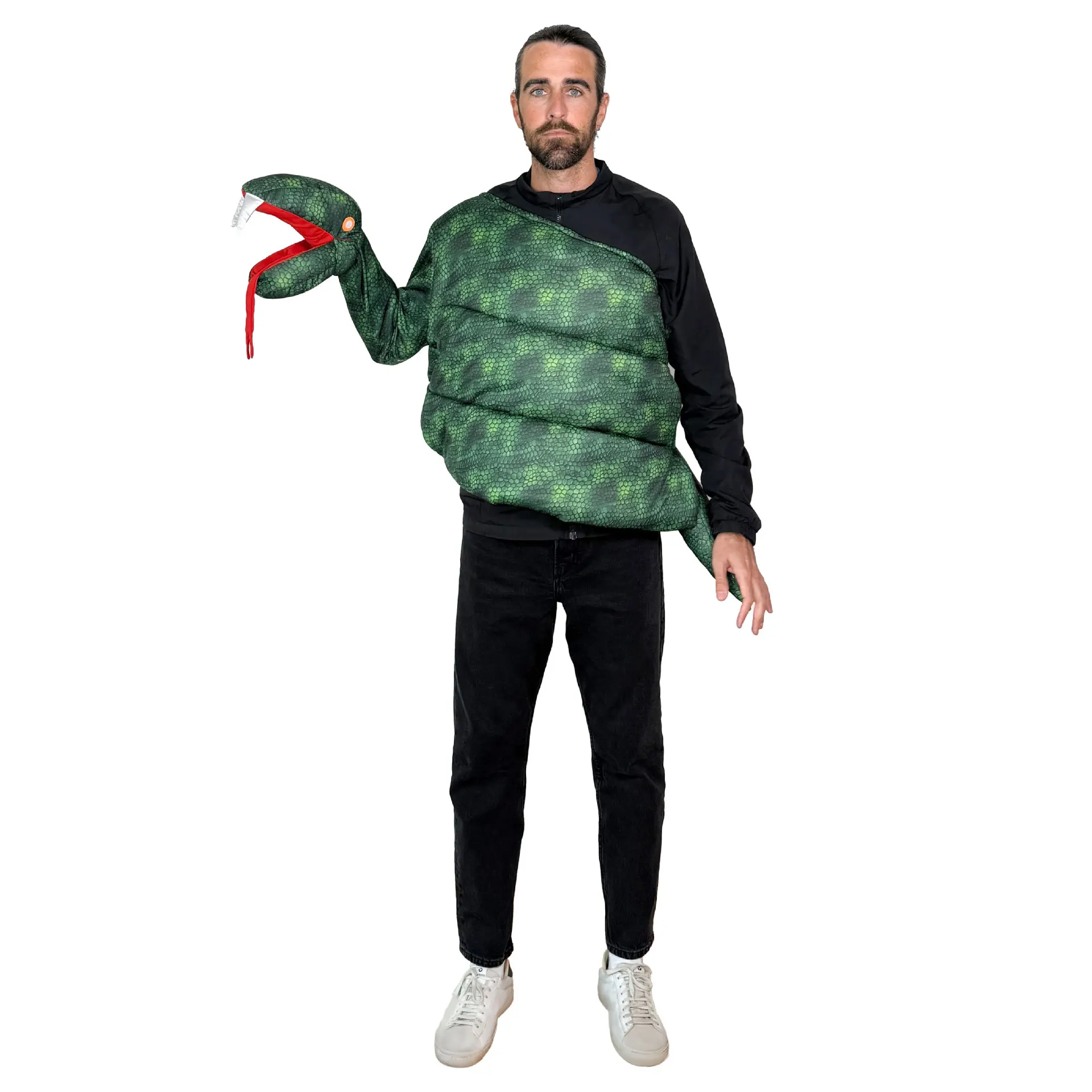 Lustiges Riesenschlangen-Cosplay-Kostüm Python-Kobra-Schwamm-Anzug Jumpsuit für Erwachsene Halloween Karneval Party Kobra Bühnenkostüm – Detail 1