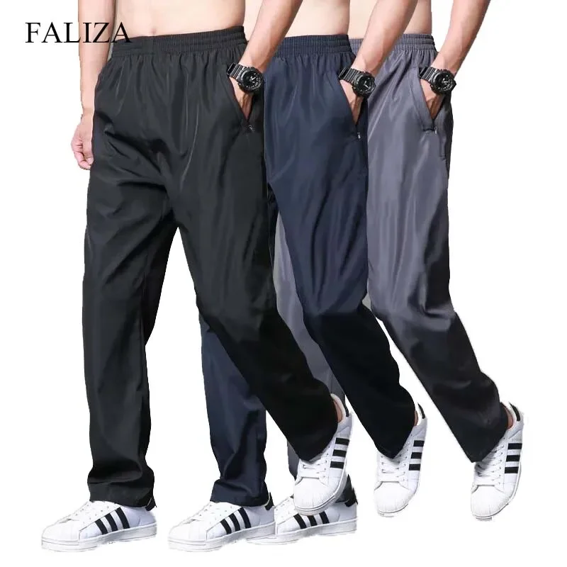 Summer Casual Pants Mens Oversized Sweatpants Gray Black Wide Resistant Breathable Track Pants Running Tracksuit Trousers 6XL