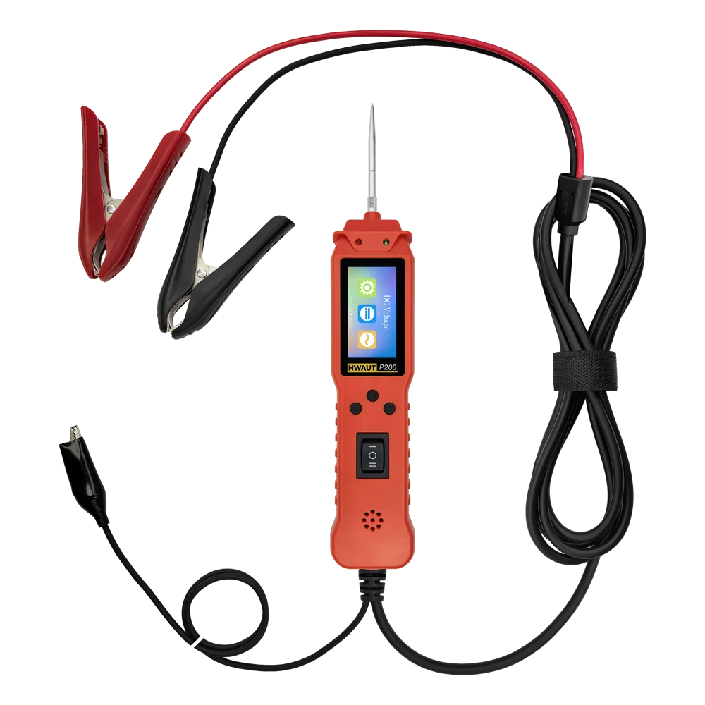 12 24V P100 P200 Automotive Circuit Tester Power Circuit Probe Electrical Tester Continuity Voltage Lamp Testing Tool 2M Cable